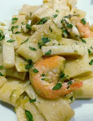 Ricetta Paccheri con Seppie, Mazzancolle e Asparagi di sandy.paly970