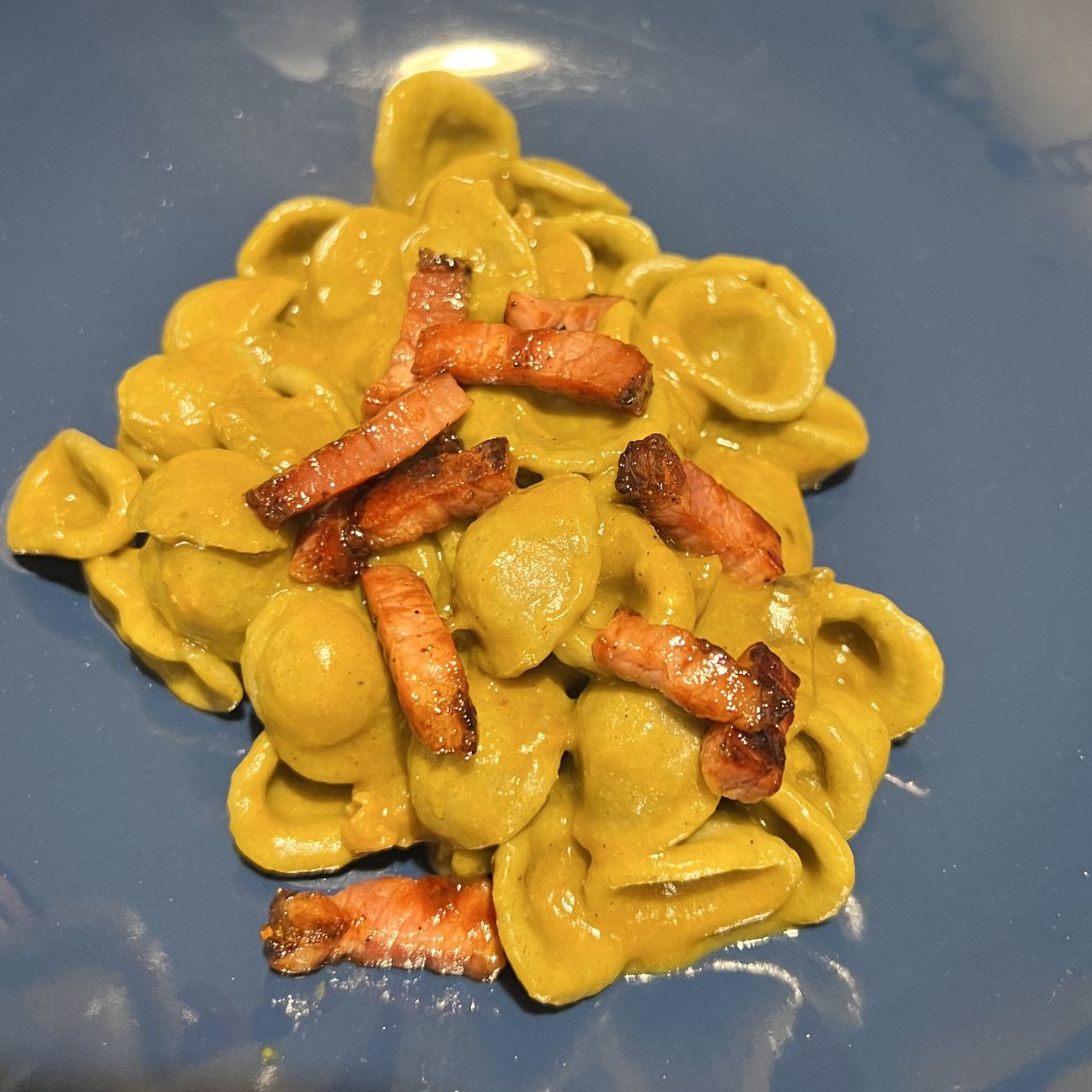 ORECCHIETTE CREMA DI ZUCCA E PORCINI SPECK