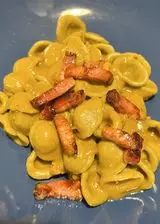 Ricetta ORECCHIETTE CREMA DI ZUCCA E PORCINI SPECK