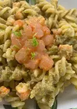 Ricetta Fusilli al pesto di pistacchio, tartare di gambero rosso e lime #NataleAltaCucina