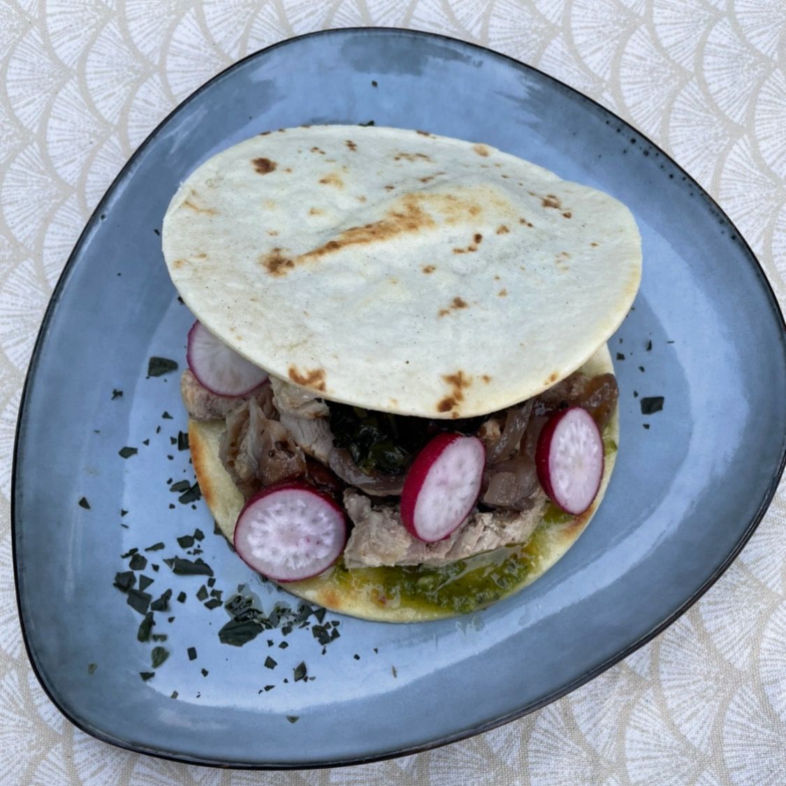 Piadina con straccetti di quaglia