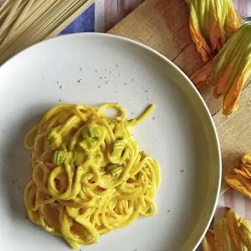 Ricetta Spaghetti con fiori di zucca