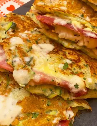 Ricetta Crepes di zucchine con cavolfiore, prosciutto crudo, maionese e formaggio Asiago di giadaconti