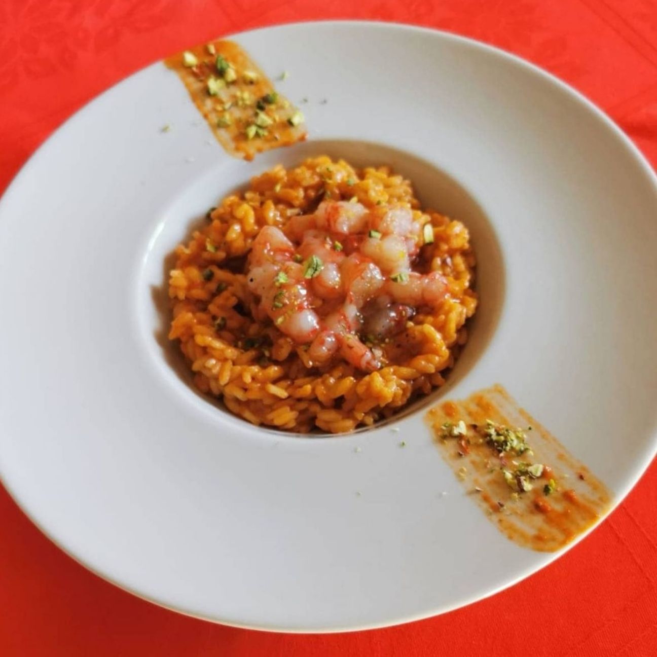 Risotto con tartare di gambero rosso di Mazara del Vallo e la sua bisque