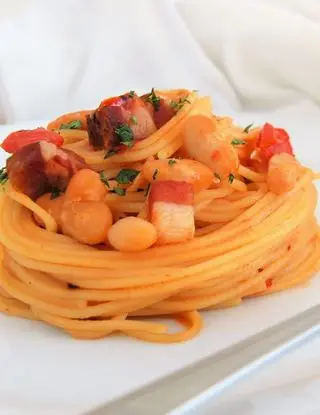 Ricetta SPAGHETTI CON I FAGIOLI ALLA RITA di Dolcedolcecarla