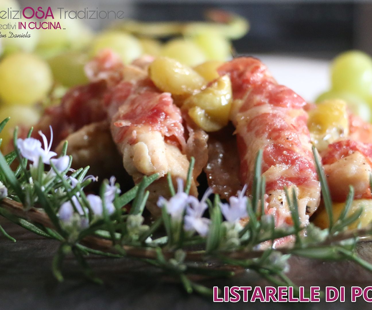 Listarelle di pollo all'uva