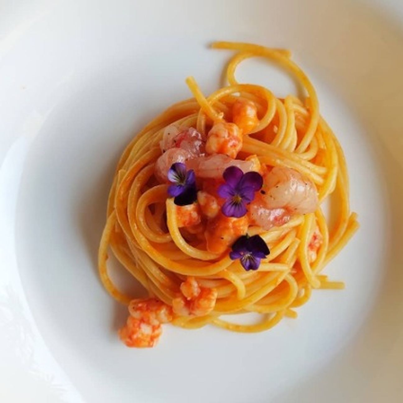 Spaghetti con crema di gambero rosso 🦐