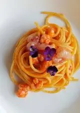 Ricetta Spaghetti con crema di gambero rosso 🦐