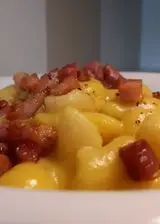 Ricetta Cavatelli crema di zucca e pancetta croccante