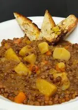 Ricetta Zuppa lenticchie patate e zucca