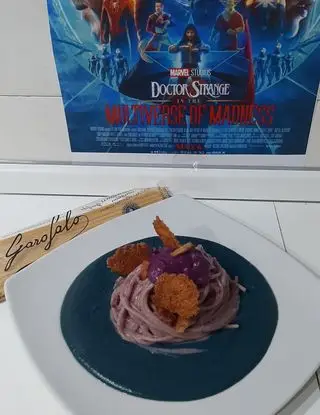Ricetta Gricia con crema di cavolo cappuccio rosso e chips di pecorino di aemme.am2