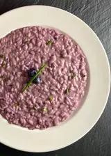 Ricetta Risotto ai mirtilli e erba cipollina.