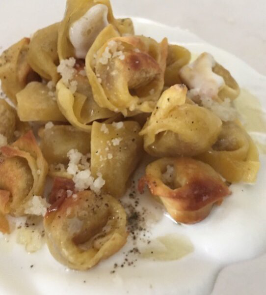 Tortellini fritti alla panna