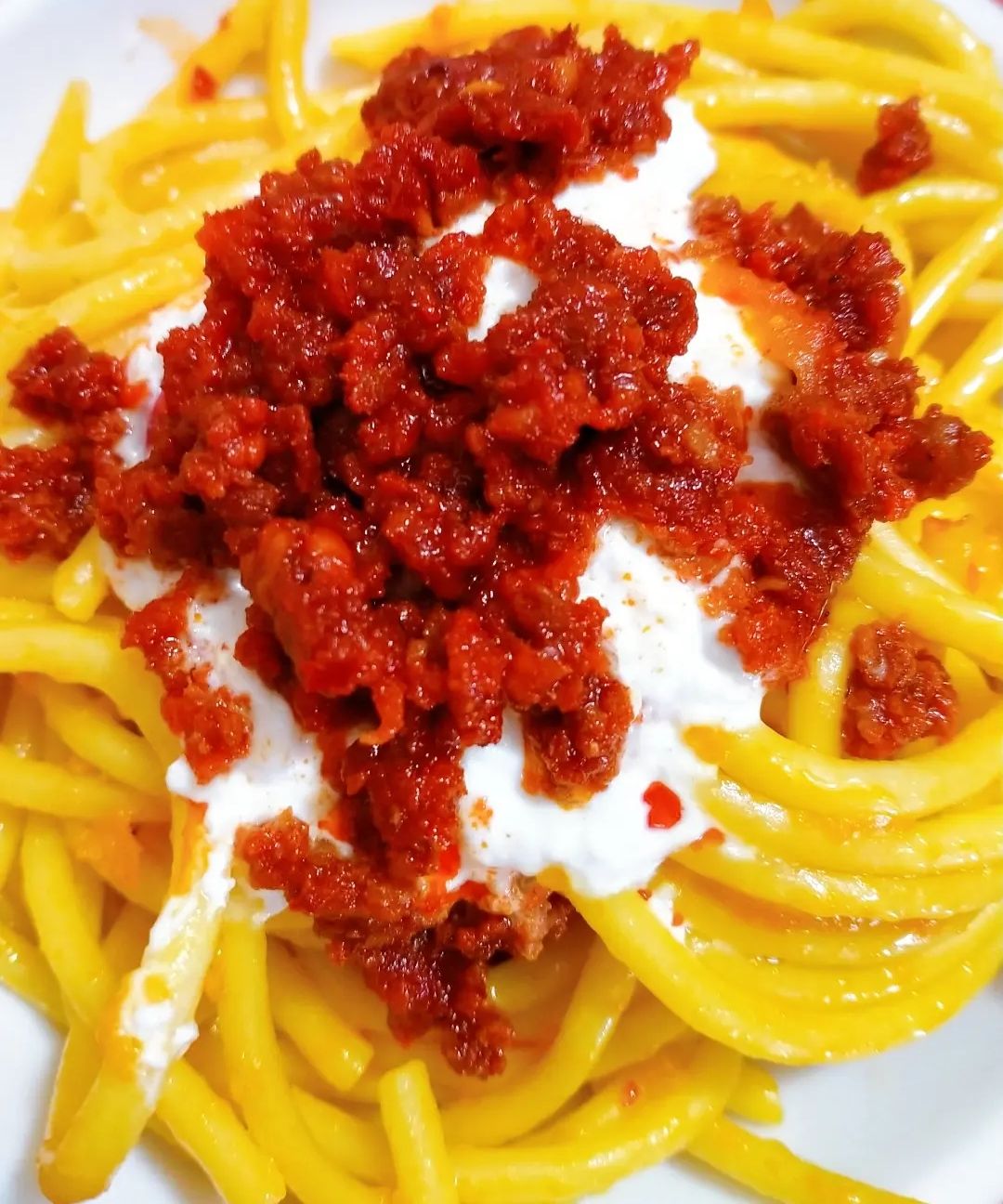 La carbonara del Multiverso con la 'nduja 😍