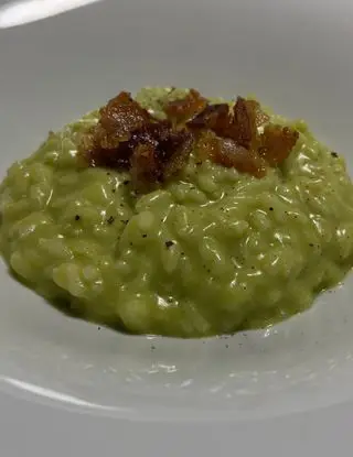 Ricetta risotto crema di piselli e guanciale di mastroiacovod