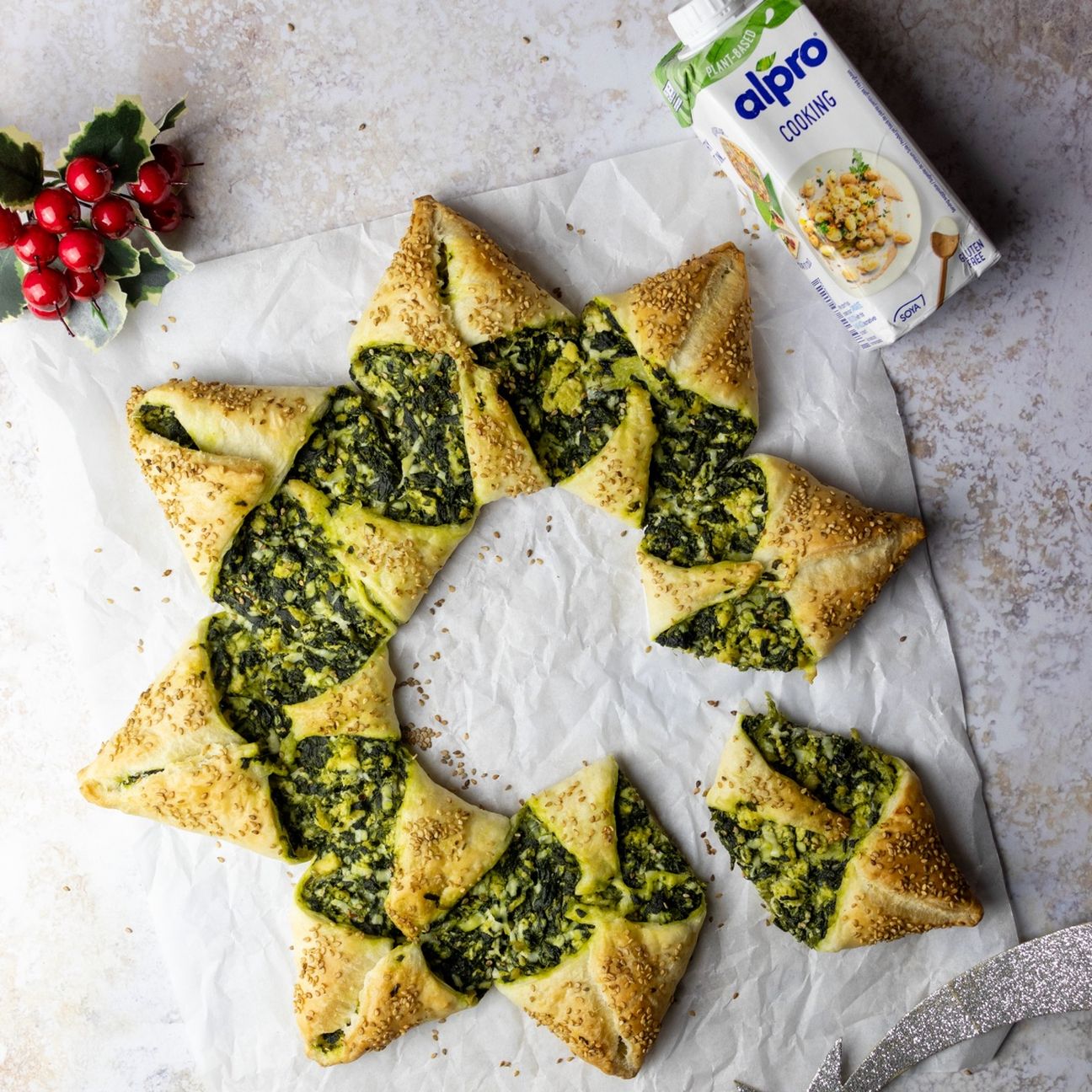 STELLA DI PASTA SFOGLIA CON SPINACI E TOFU (vegan)