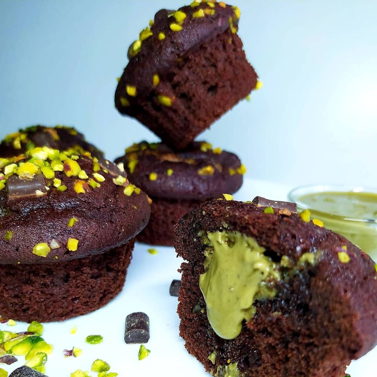Muffin con cuore al pistacchio