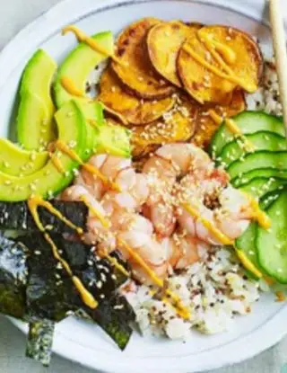 Ricetta Rice & quinoa prawn sushi bowl di mail.com