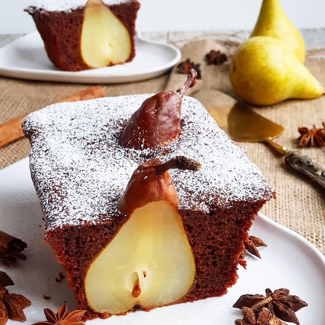 Plumcake al cacao con pere a sorpresa