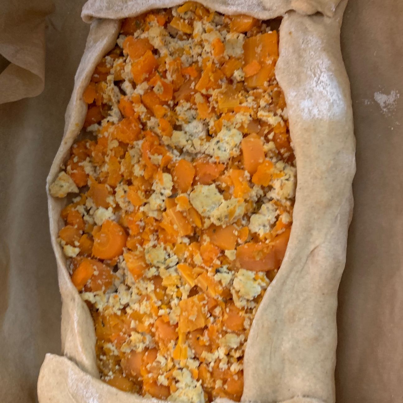 Torta carote e tofu