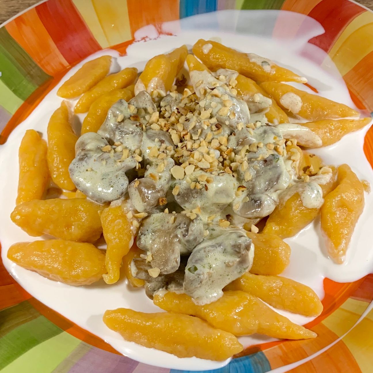 Gnocchetti di zucca con sugo di funghi cremoso