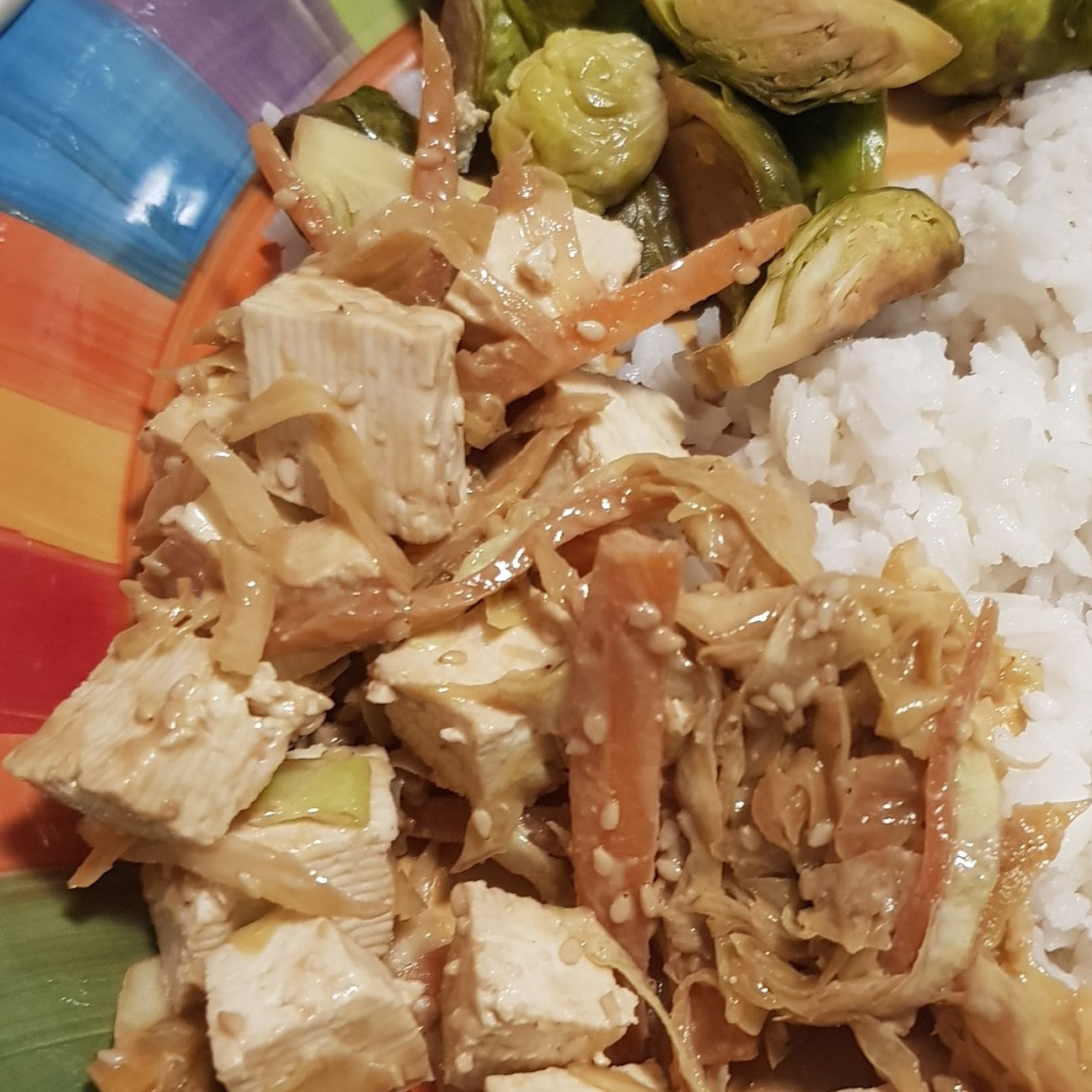 Tofu con cavolo e carota
