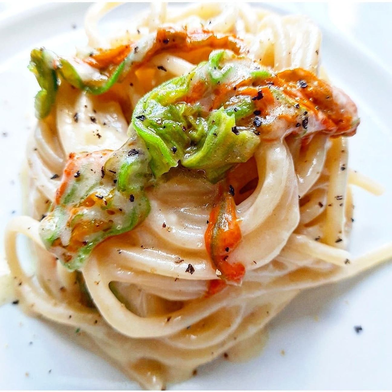 Cacio pepe e fiori di zucca!💚💚💚