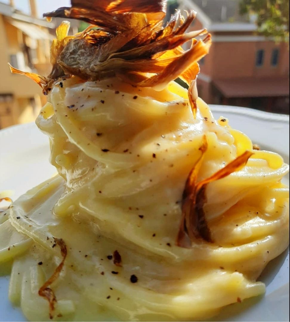 Cacio pepe e carciofi croccanti!💛💛💛