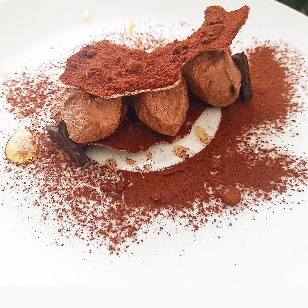 Mousse al fondente e cialda di carasau cacao e miele!🤎🤎🤎