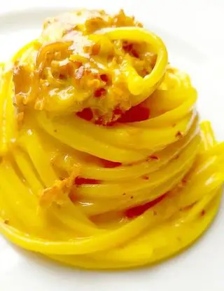 Ricetta Linguine in crema di zafferano, taleggio e ragù di cotto San Giovanni 💛! di dianacorradetti