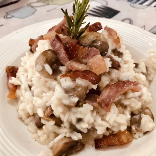 Risotto speck, funghi e Al.ta Cucina