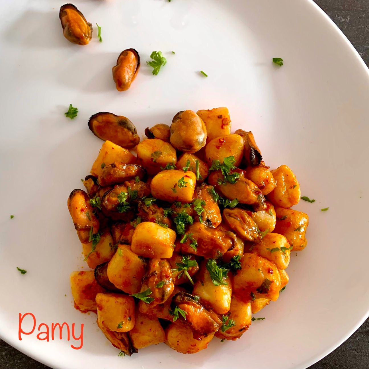 Gnocchi di patate, cozze e 'Nduja
