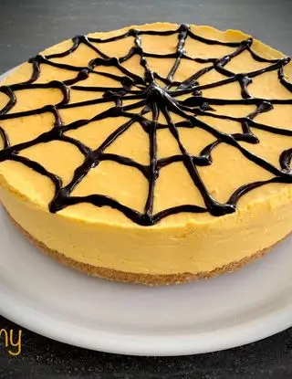 Ricetta Cheesecake alla zucca con topping al cioccolato (in tema Halloween👻) di c77pamy