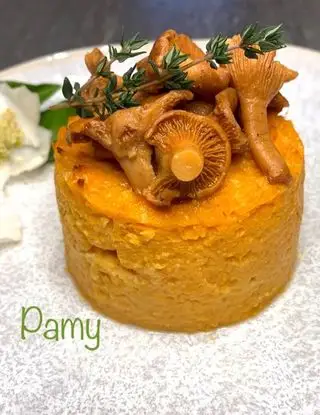 Ricetta FLAN DI PATATE AMERICANE DAL CUORE FILANTE CON FUNGHI FINFERLI di c77pamy