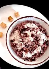 Ricetta ORZOTTO AL RADICCHIO, FONDUTA DI PARMIGIANO, POLVERE DI CACAO