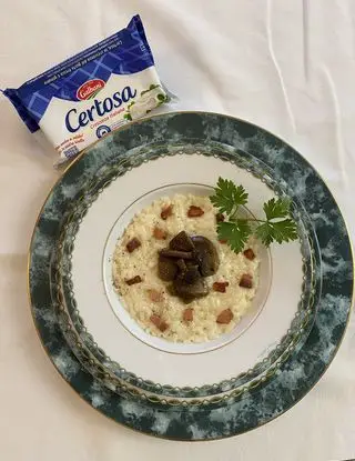 Ricetta Risotto con Certosa Galbani, Misto funghi e Pancetta Affumicata di Aggie