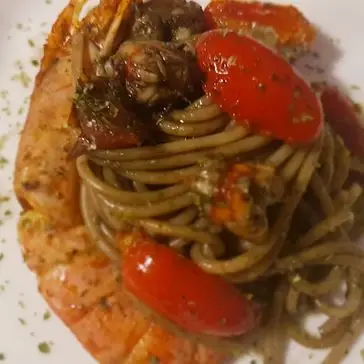 Ricetta Spaghetti integrali, Gamberone argentino e pomodorini di Dok