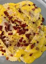 Ricetta Mezze lune ripiene di patate alla carbonara scomposta