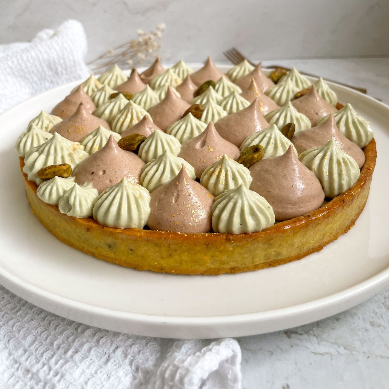 Crostata pistacchio e cioccolato al latte✨