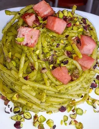 Ricetta Spaghetti con pesto di Pistacchio e mortadella di lericettedimarygio