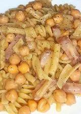 Ricetta Pasta mista ridotta con ceci e pancetta..