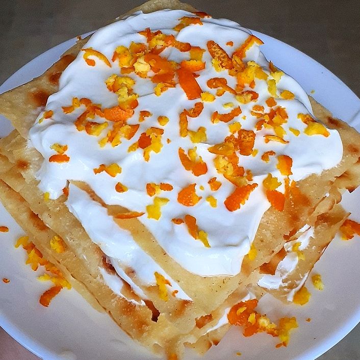 Dessert all'arancia con pane Carasatu
