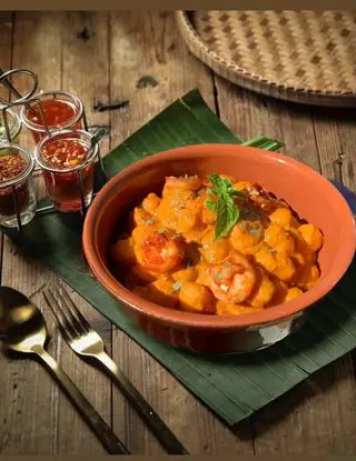 Ricetta Gnocchi alla Crema di Gamberi e Pancetta #natalealtacucina di Ortensio