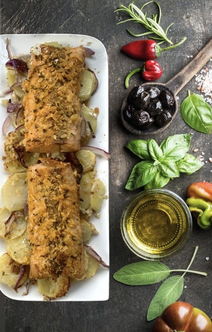 Salmone con Patate e Cipolle in Aifryer