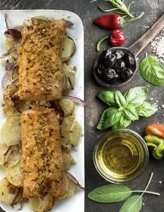 Ricetta Salmone con Patate e Cipolle in Aifryer di Ortensio