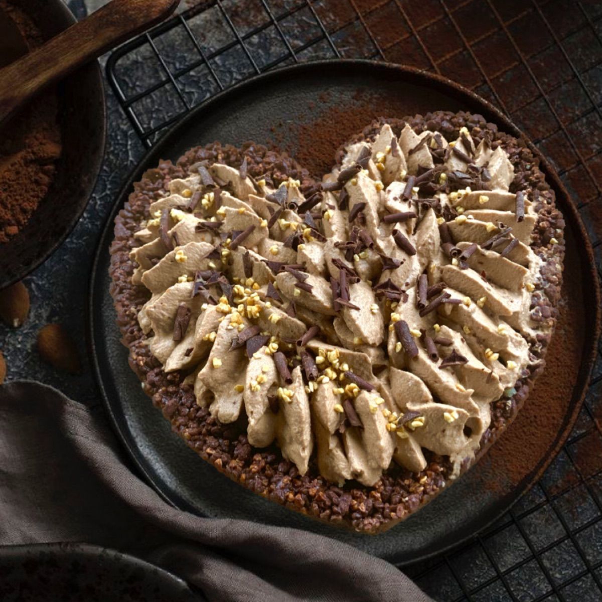 Crostata senza cottura con crema al cioccolato