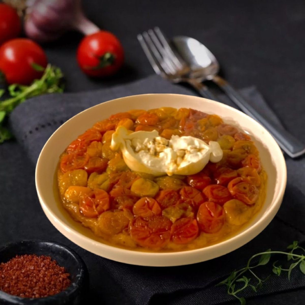 Tatin di Pomodorini e Burrata