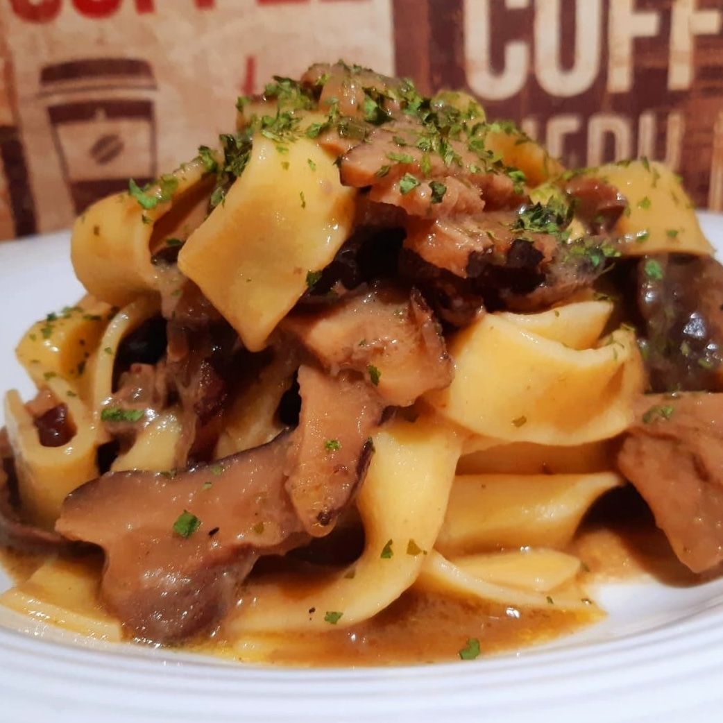 Pappardelle con funghi porcini al limone
