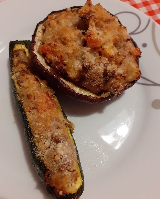Melanzane e zucchine ripiene, cottura nella friggitrice ad aria