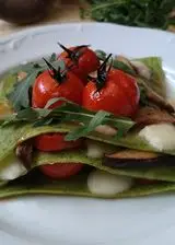Ricetta Lasagnette verdi con pomodori confit e funghi